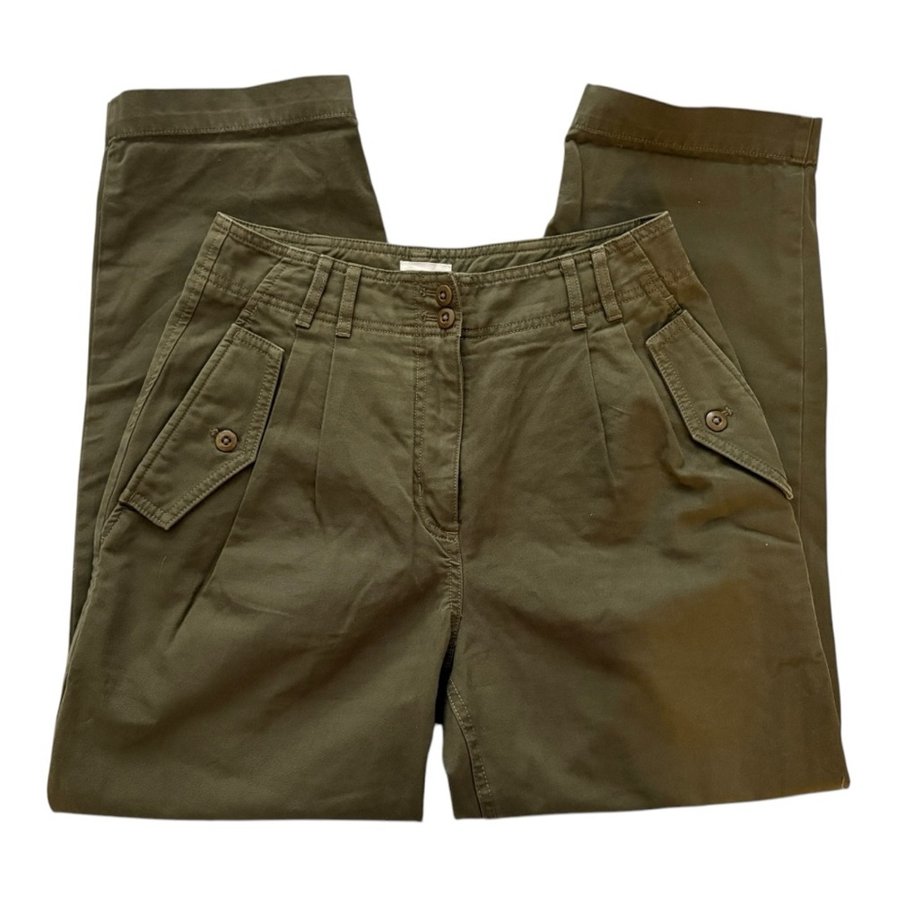 Aritzia Wilfred Free Pleated Button Pocket Jeans in Army/Olive Green